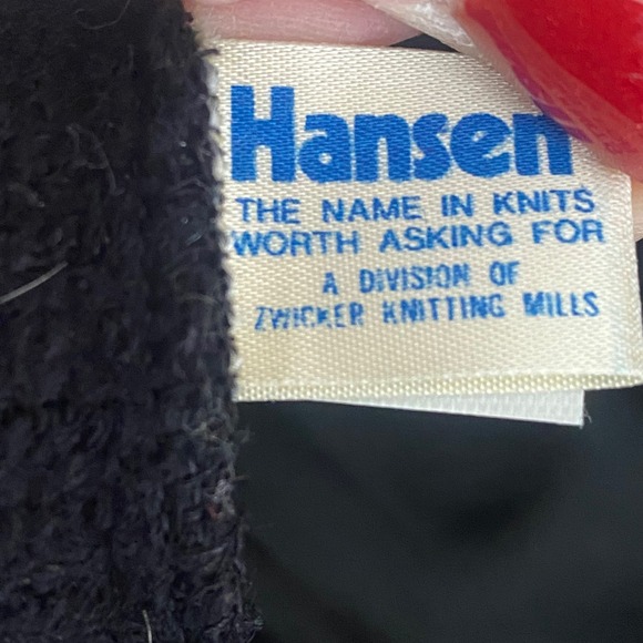 vintage Hansen Knit Hat Mens Womens Black Gray Patterned Fedora Style - Picture 3 of 6